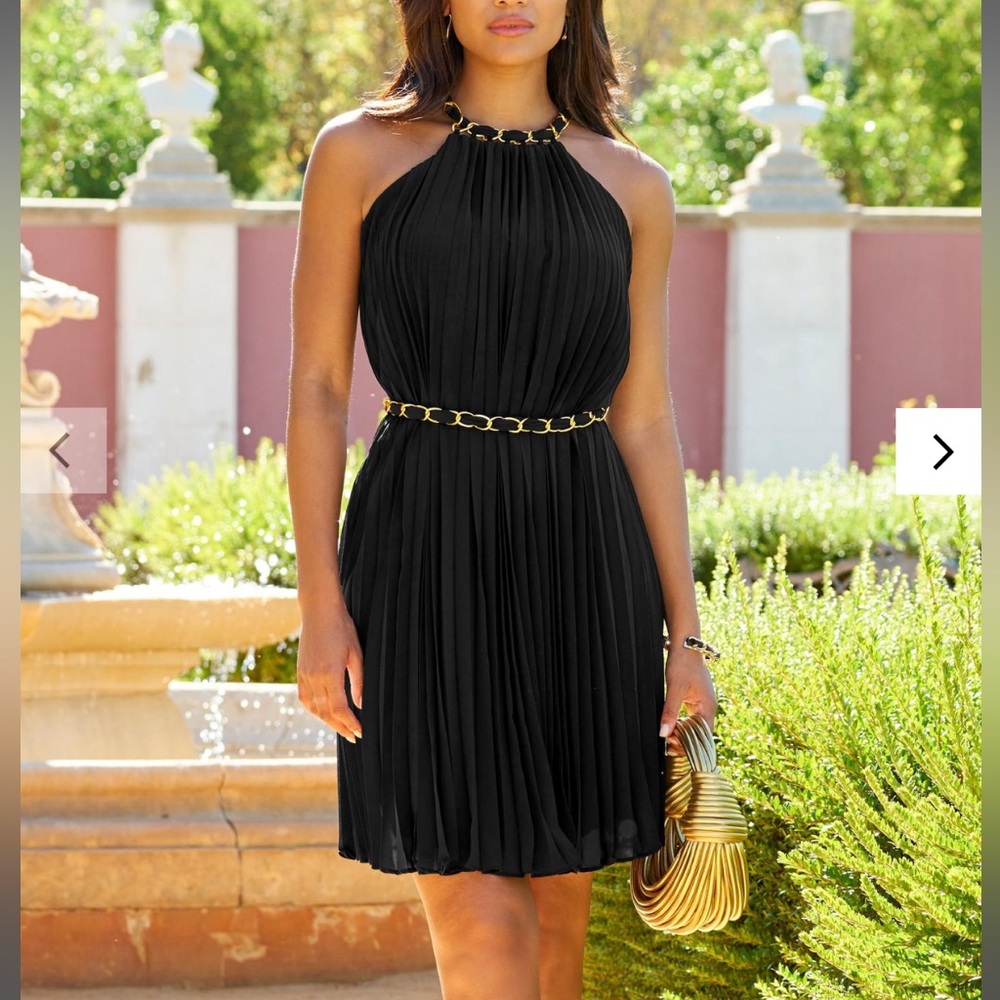 Boston Proper size XS pleated black dress.